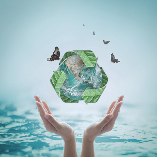 Waste water recycle, eco friendly and saving biological sustainability concept: Elements of this image furnished by NASA