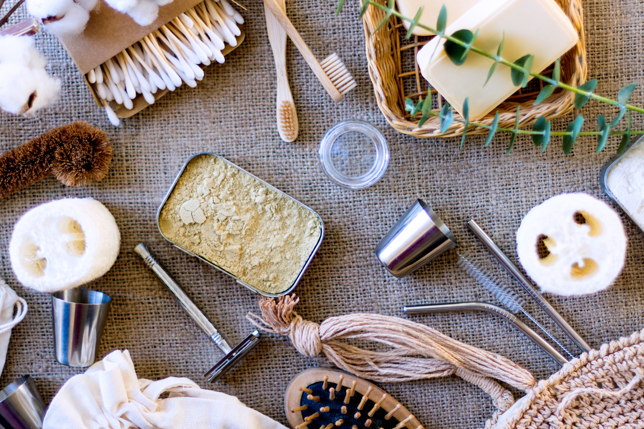 Plastic free natural bathroom items